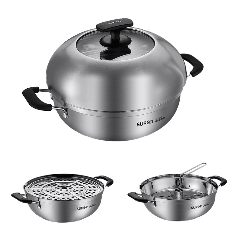 WQMD苏泊尔海鲜多功能不锈钢蒸煮锅+VT26YS01