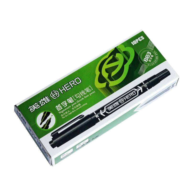 HERO英雄马克笔883水性记号笔易擦洗十支盒装