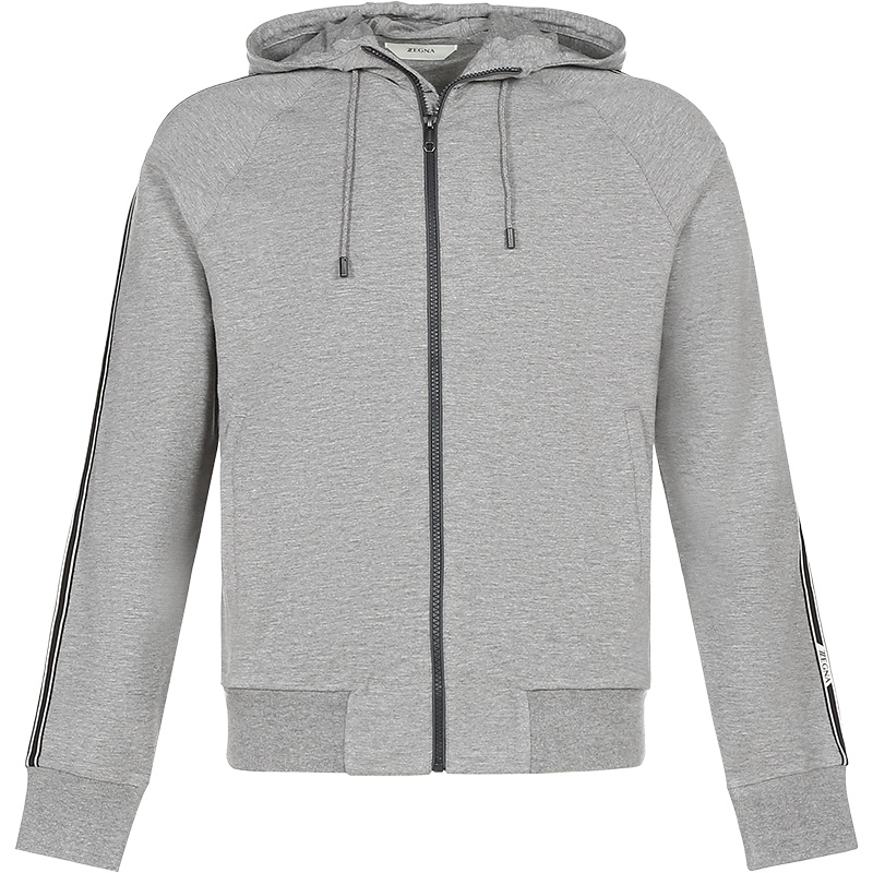 杰尼亚 Z ZEGNA 男士莫代尔纤维/棉连帽卫衣运动衫上衣外套VY451 ZZ869