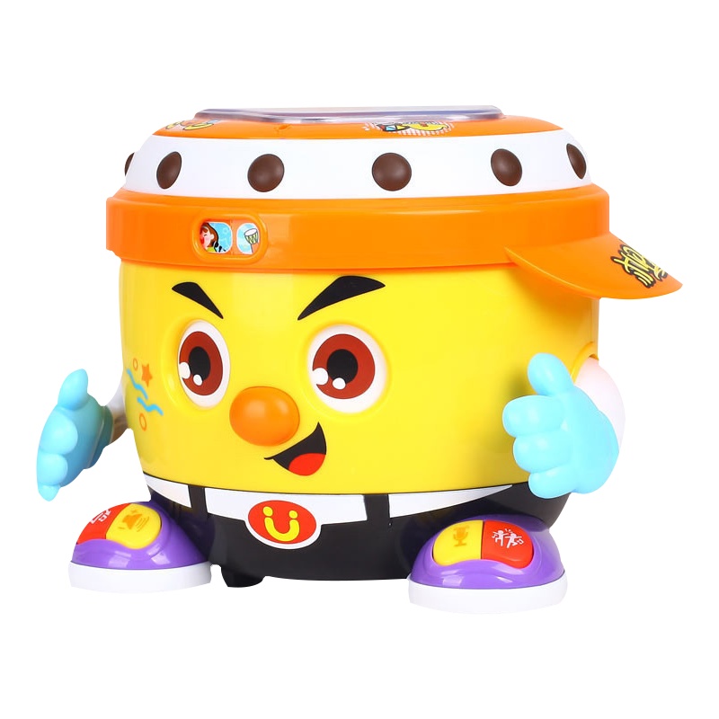 汇乐玩具(HUILE TOYS)DJ阿古788儿童电动声光手拍鼓/音乐唱歌跳舞机器人玩具塑料/彩色