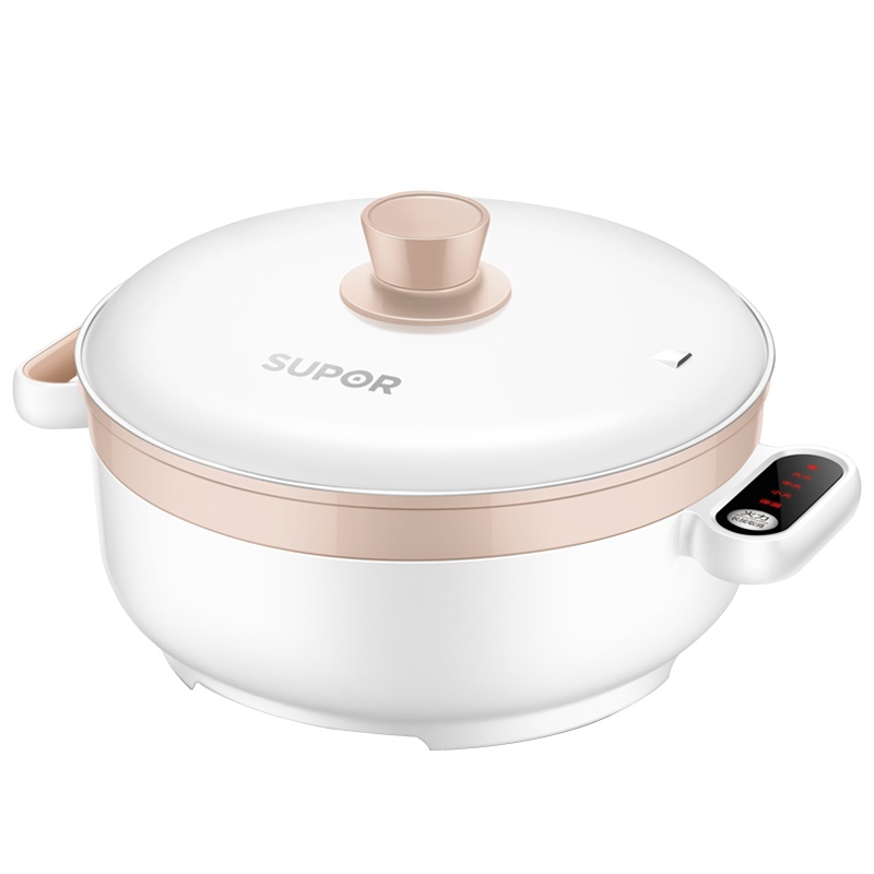 苏泊尔(SUPOR)多用途锅电火锅家用 麦饭石色多功能电热锅电煮锅5L大容量不粘鸳鸯火锅 智能调节 H30YC818Y