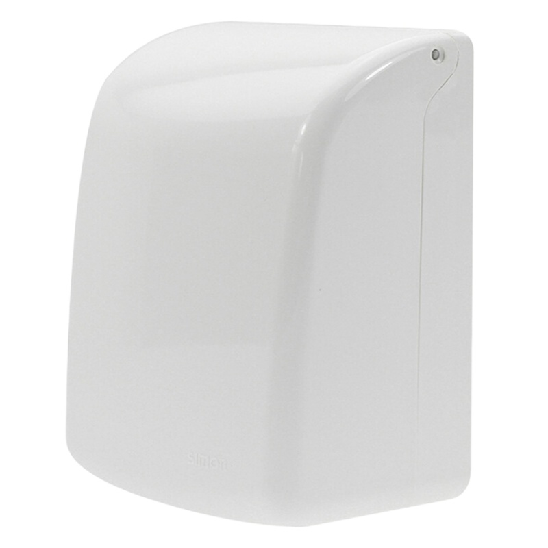 西蒙(SIMON) 开关插座面板 插座防水盒防溅面罩 开关保护盖 浴室卫生间 86型面板 白色 S155