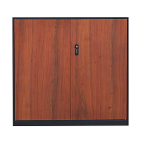 震海 木纹色矮柜文件柜办公柜档案资料柜木纹色 密码锁钢制加厚办公室储物柜 家用鞋柜