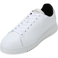 EMPORIO ARMANI 阿玛尼 男士 牛剖层移膜革/PU系带休闲运动鞋板鞋X4X312 XM747