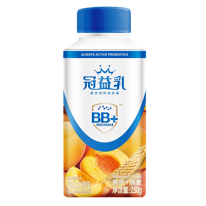 蒙牛 冠益乳酸牛奶燕麦+黄桃250g