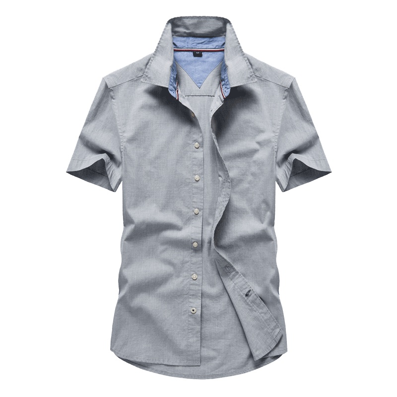 木林森(MULINSEN)2019夏季新款短袖衬衫男宽松休闲时尚纯棉男士青年衬衣