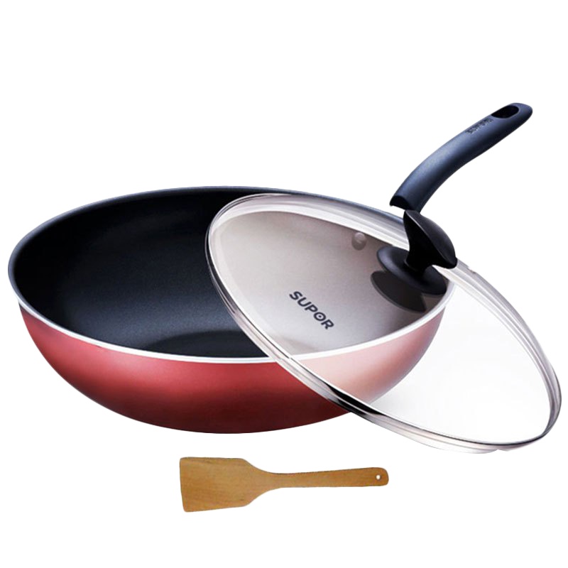 苏泊尔（SUPOR）炫彩易洁家用不粘锅炒锅炒菜锅PC30S3燃气灶明火专用送木铲