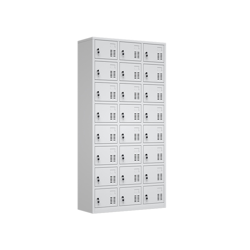星岛更衣柜员工储物柜铁皮带锁储存柜健身房更衣室钢制宿舍柜子二十四门更衣柜