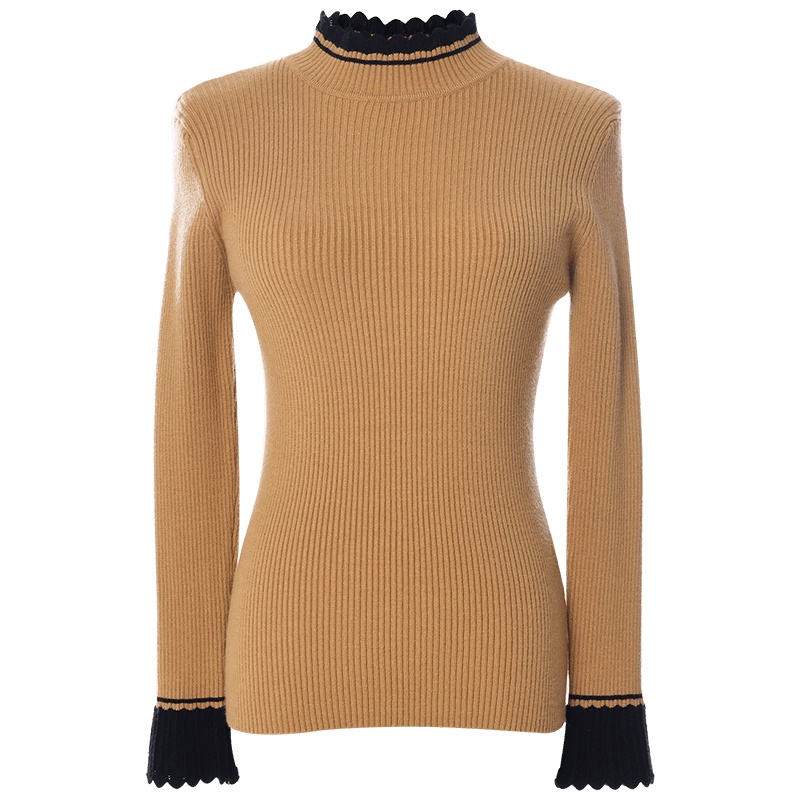 欧昵雪冬装半高领修身显瘦毛衣打底衫女洋气长袖针织衫