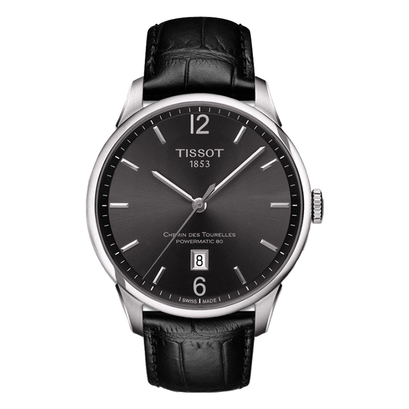 天梭(TISSOT 瑞士品牌手表 杜鲁尔系列 时尚商务全自动男士机械表 皮带T099.407.16.447.00