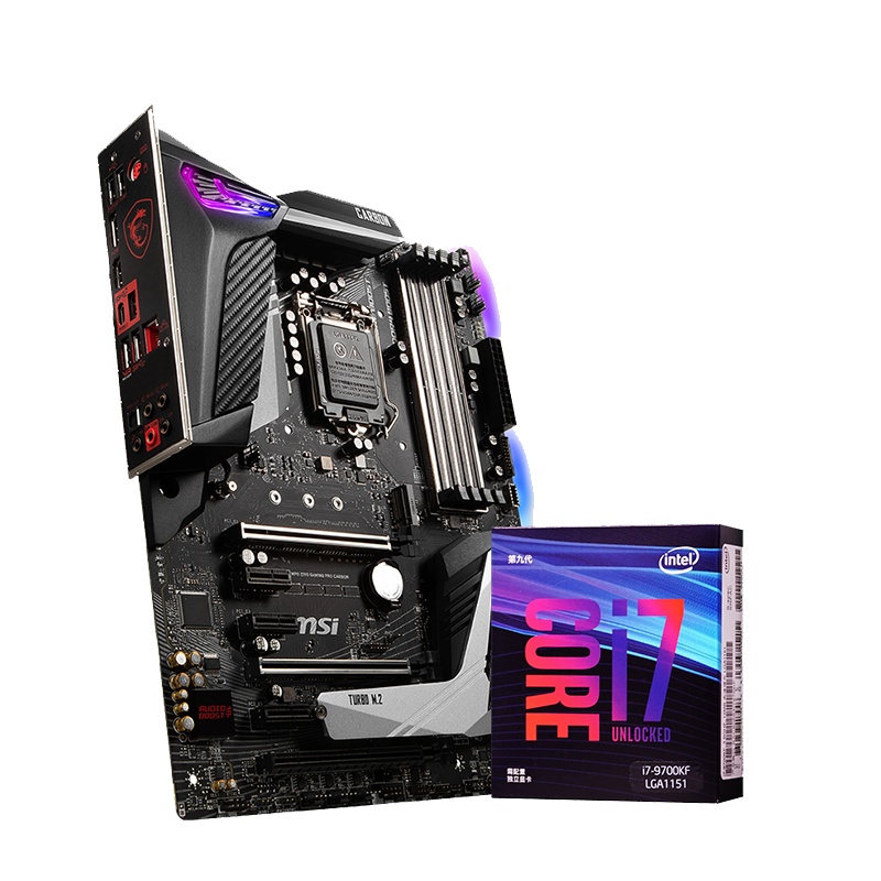 MSI/微星Z390搭英特尔i7 9700K台式机电脑游戏主板CPU套装9700KF
