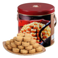 十月初五_一口粒粒杏仁饼圆罐装 茶点传统糕点绿豆零食232g