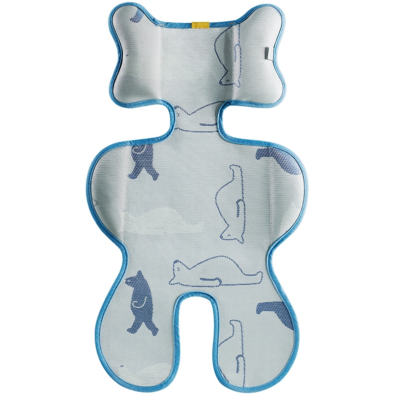 babycare婴儿车凉席透气新生儿宝宝手推车冰丝凉席垫儿童餐椅 婴儿凉席 通用圣卡塔鱼群