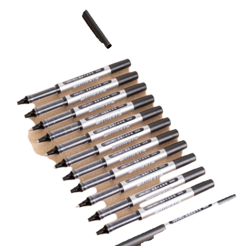 得力 办公用品包 S656 0.5mm黑色直液式走珠签字笔