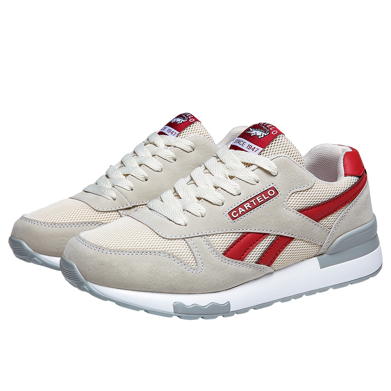 卡帝乐鳄鱼（CARTELO）韩版时尚运动户外休闲 潮流百搭 网面 舒适透气跑步鞋子 女