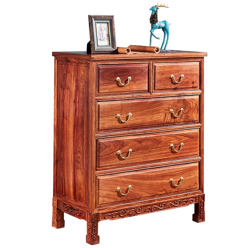 周家庄 红木家具非洲花梨(学名:刺猬紫檀)餐边柜实木餐边柜置物柜 柜子储物柜 斗柜