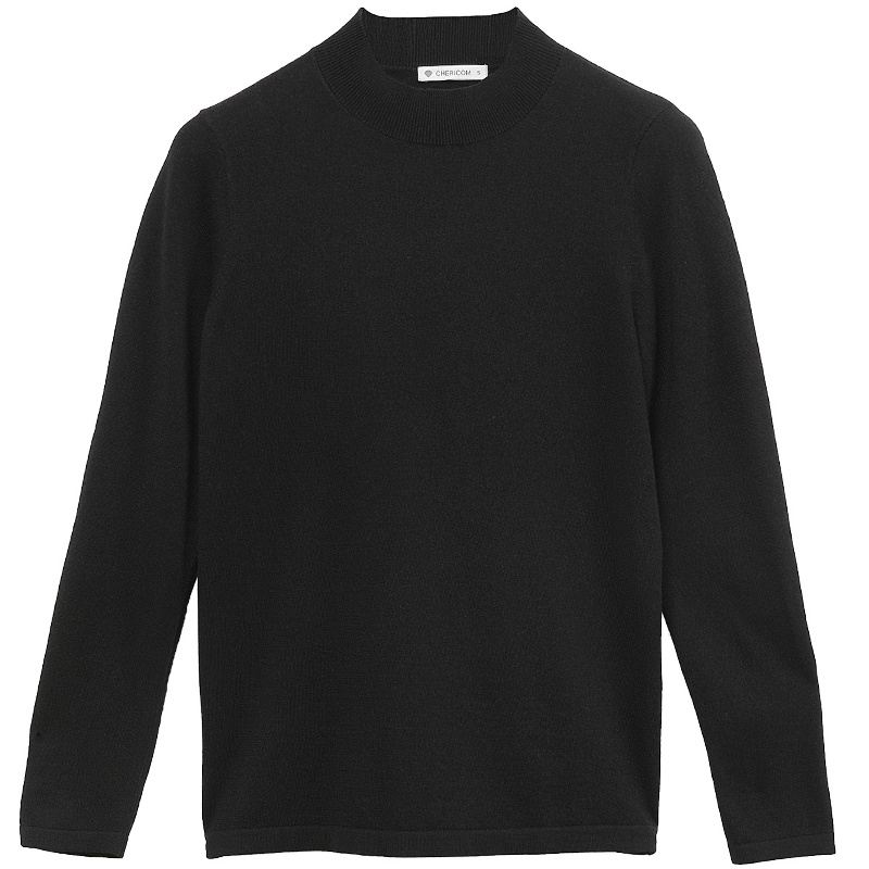 千仞岗春季新款女士韩版时尚针织毛衣圆领百搭打底衫