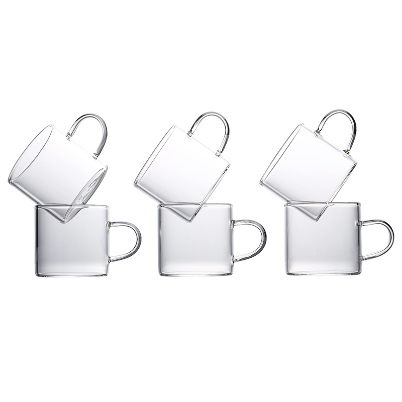 常生源 茶具 玻璃杯套组 功夫花茶杯子 高硼硅耐热耐高温 家居办公 水杯 茶杯 品茗小杯套装(6只装)