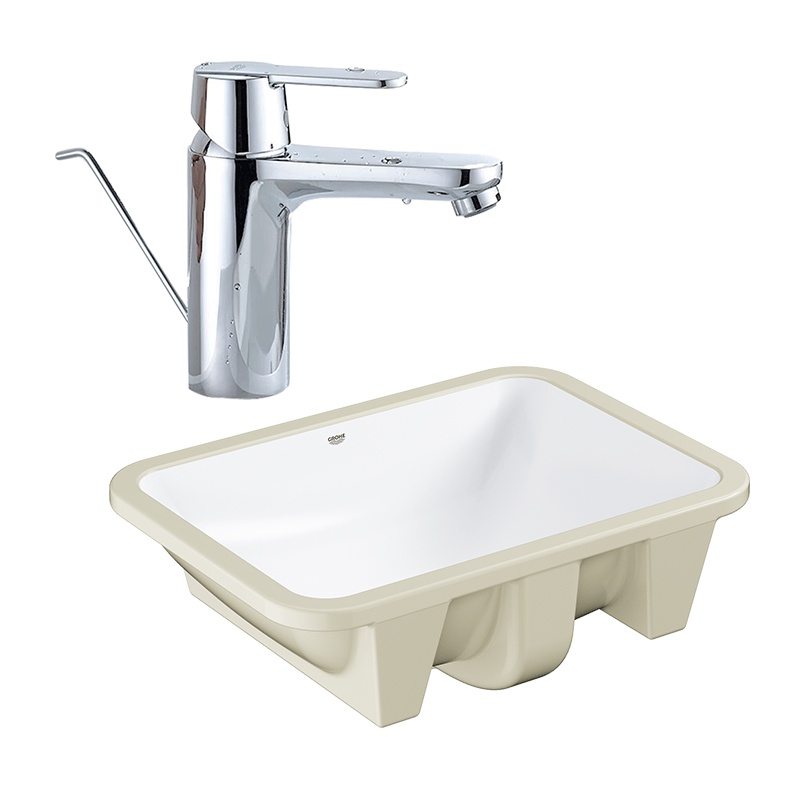 德国-高仪(GROHE)进口陶瓷台下盆 吉特M码大号面盆龙头套装