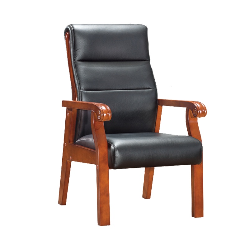 东港家具 SH-250 橡胶木椅 办公家具 办公椅 皮艺老板椅 实木四脚椅 电脑椅会议椅 皮料色彩可定制