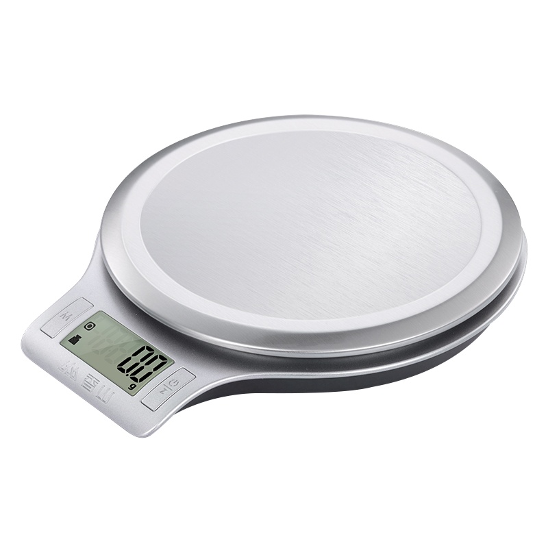 香山 EK813 厨房秤 0.1g高精准 不锈钢电子秤烘焙工具 5kg大称量银色充电款 风尚银