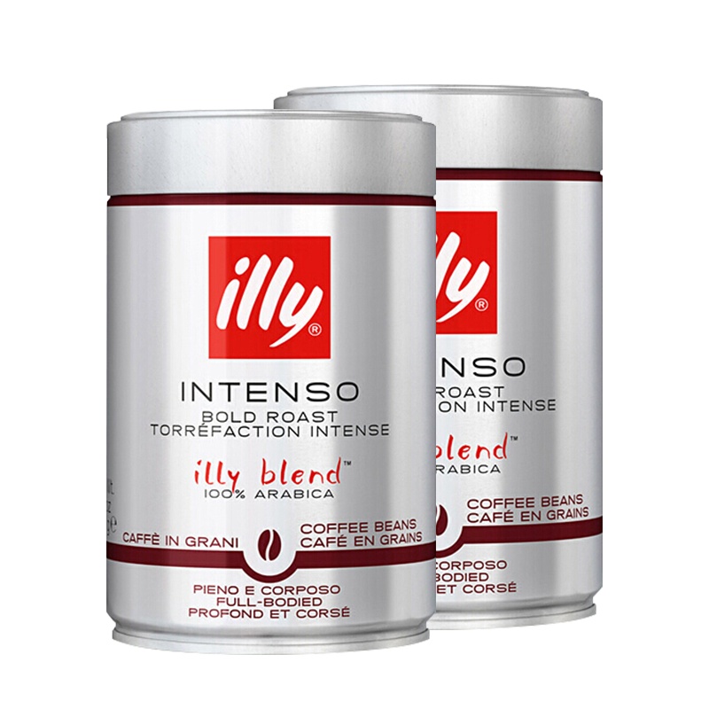 illly意利意大利进口意式浓缩深度烘焙阿拉比卡咖啡豆250g*2罐装