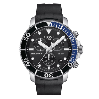 天梭(TISSOT)瑞士手表 2021年新品海星系列运动潜水石英男士腕表 T120.417.17.051.02