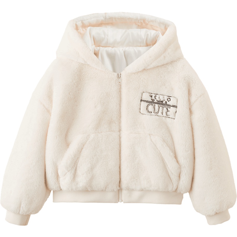 minipeace太平鸟童装女童卫衣幼童上衣小童宝宝毛绒绒外套春秋装