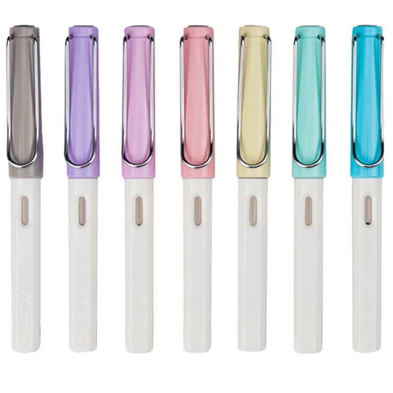 英雄(HERO)钢笔 359A小清新正姿铱金笔0.38mm/0.5mm 多彩成人男女儿童学生办公用墨囊墨水笔送6只墨囊