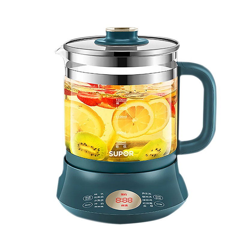 苏泊尔(SUPOR)养生壶家用多功能煮茶器壶办公室小型玻璃壶全自动蒸煮一体SW-15YT55(滤网)