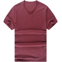 布先生夏季短袖T恤男 薄款透气纯棉上衣 V领显瘦潮男港风AF10181