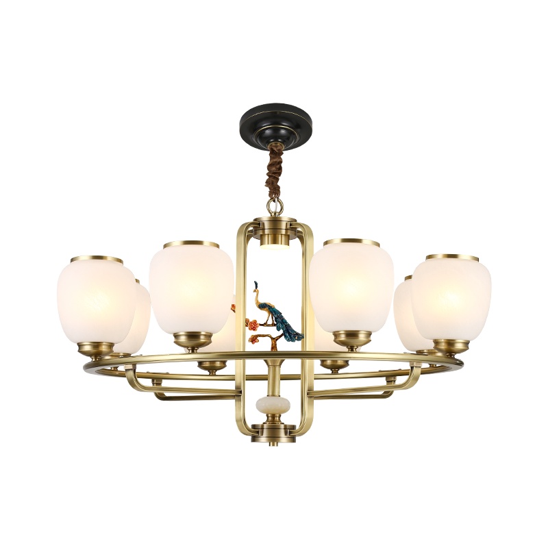 辛羽全铜新中式吊灯客厅灯简约现代卧室灯高档轻奢大气中国风餐厅灯具