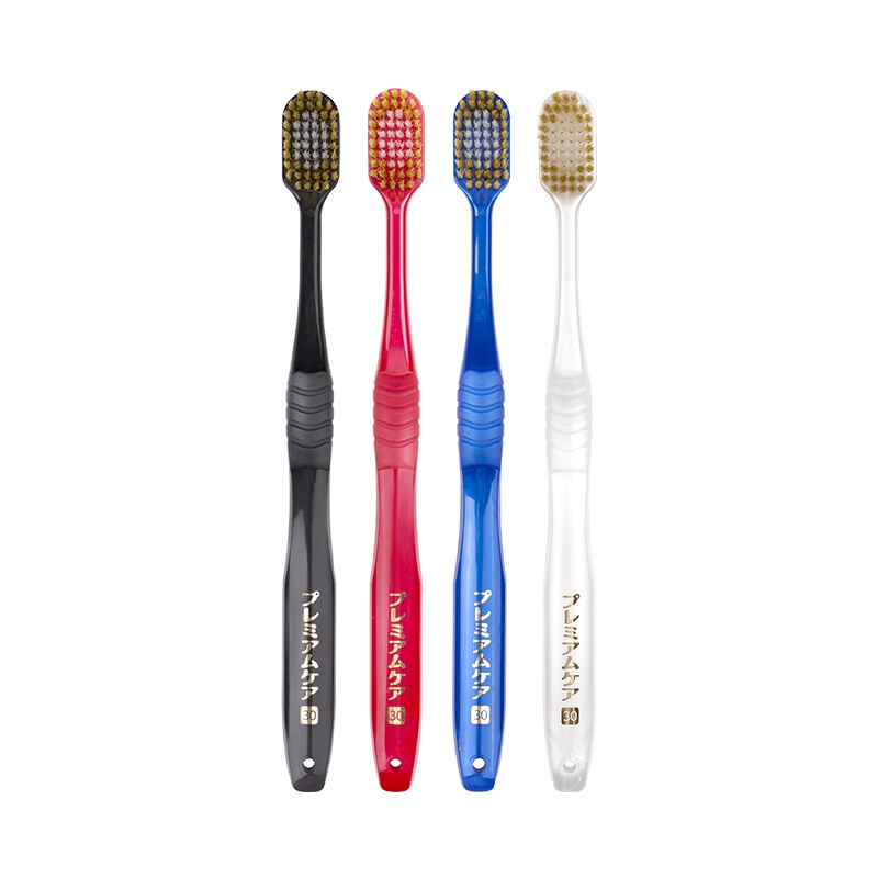 EBISU/惠百施54孔宽头成人超软毛纳米牙刷绒感男女家庭4支装