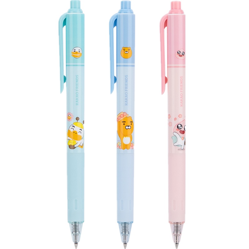 得力deli A457KAKAO臻顺滑按动中性笔0.5mm弹簧头 书写顺滑签字笔 按动式办公用笔12支装