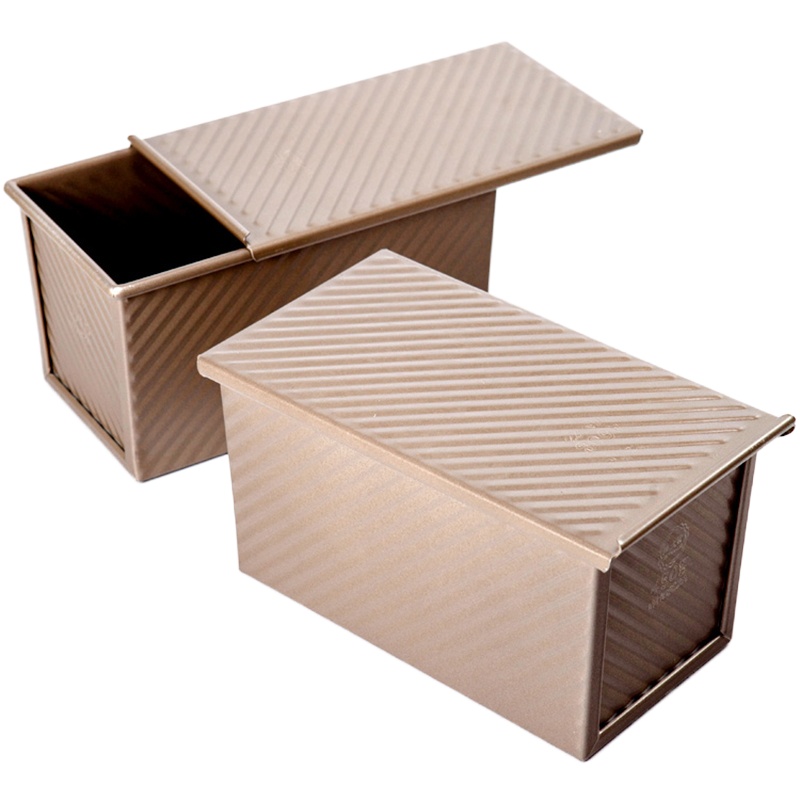 企购优品吐司模具不粘波纹450g带盖波纹中号