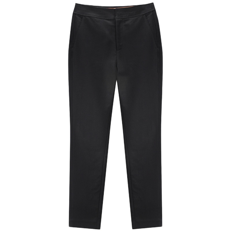 爱居兔2019春秋女装时尚黑色修身休闲裤