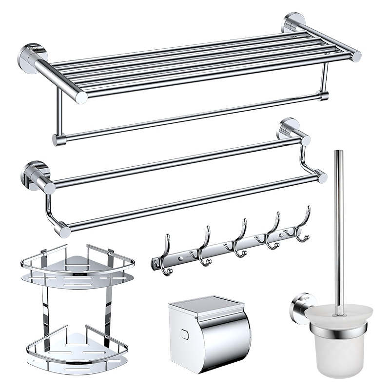 四季沐歌[MICOE]毛巾架加厚不锈钢浴巾架卫生间置物架卫浴五金挂件套装挂件套装