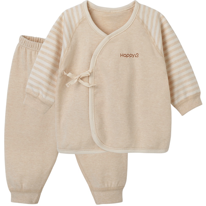 哈贝比（happyB） 婴儿衣服 婴儿套装 男女宝宝绑带和尚服 长袖上衣开密两用裤