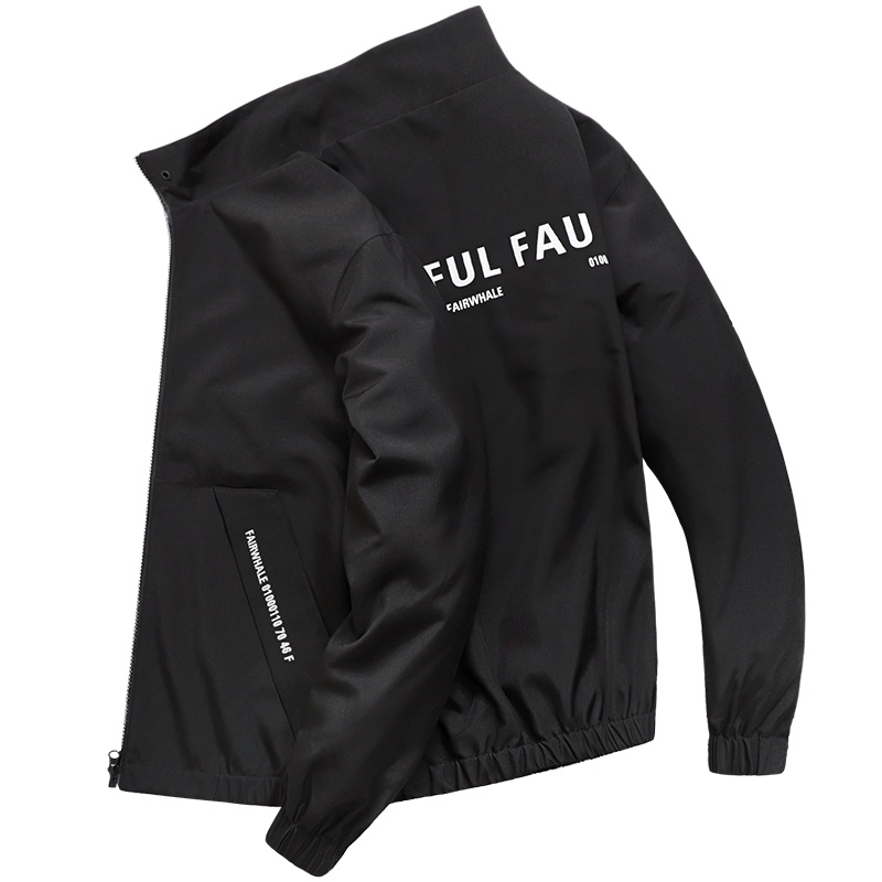 马克华菲夹克男2019年秋季新款潮流黑立领男士外套百搭秋装上衣潮