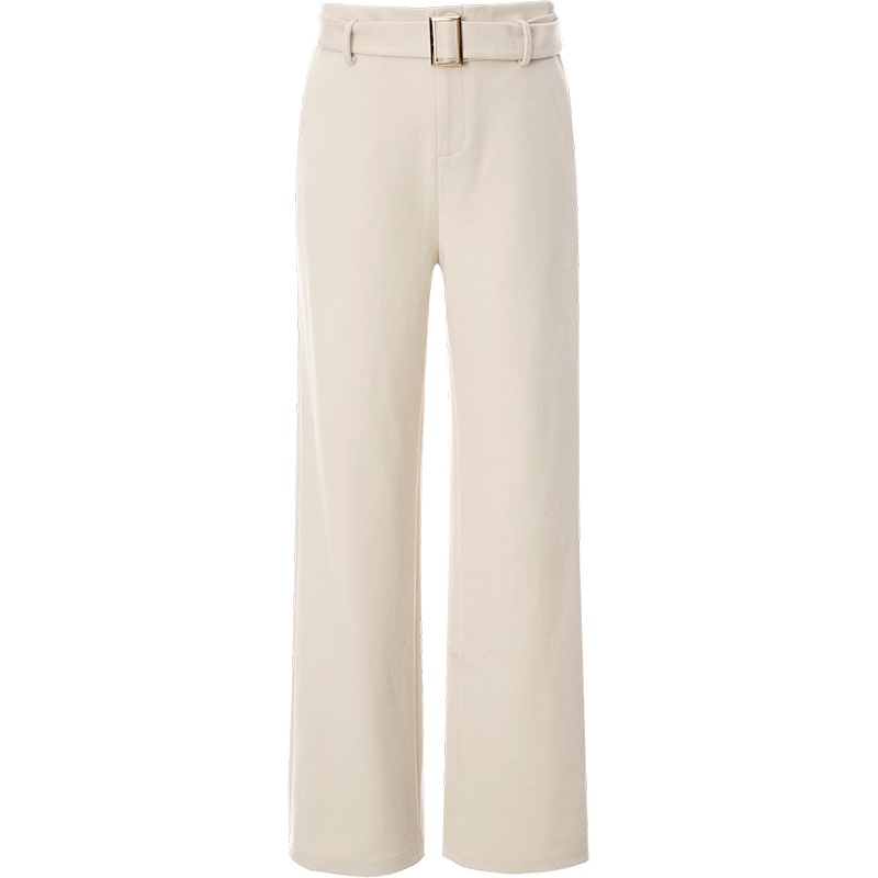 OUNIXUE欧昵雪 | [职业OL直筒阔腿裤]秋冬季简约高腰毛呢九分呢子休闲裤女