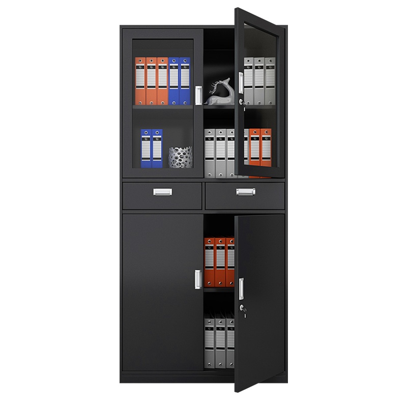 苏美特文件柜办公柜钢制铁皮柜资料柜财务档案柜凭证柜黑色中二斗