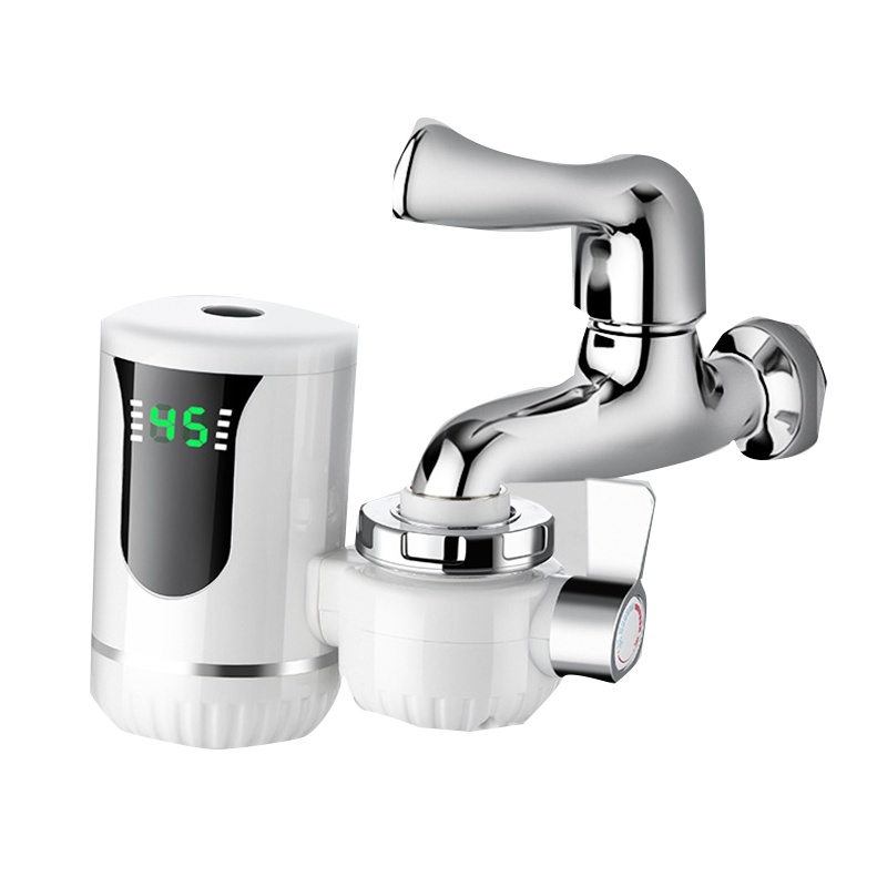 电热水龙头速热加热黄金蛋即热式厨房宝过水热家用冷热免安装热水器_升级数显免安装显示实时温度普通插头