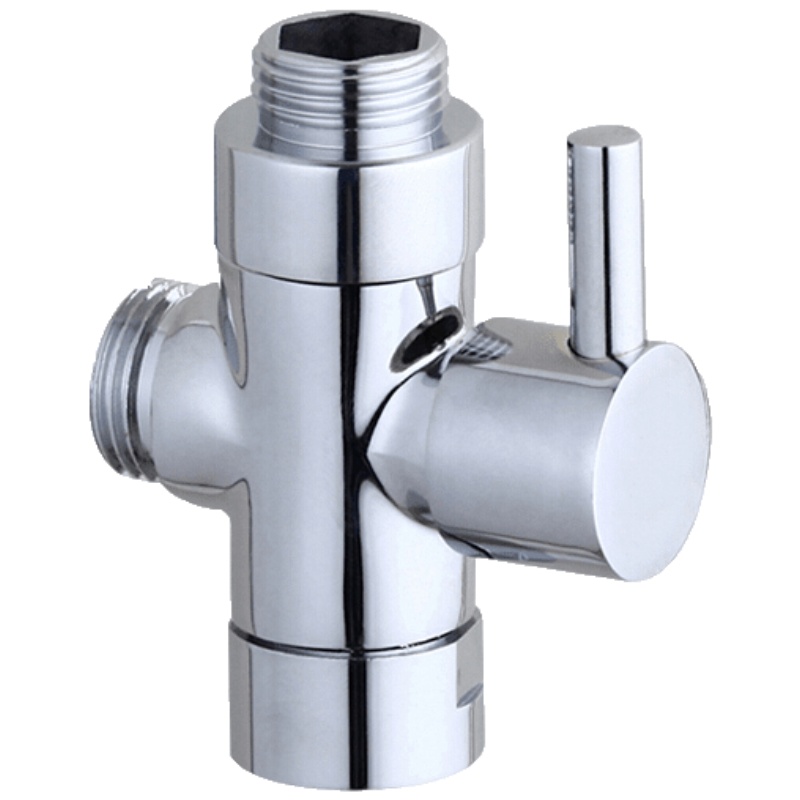 铜龙头分水器三通4分6分花洒配件淋浴转换阀一进两出角阀安心抵