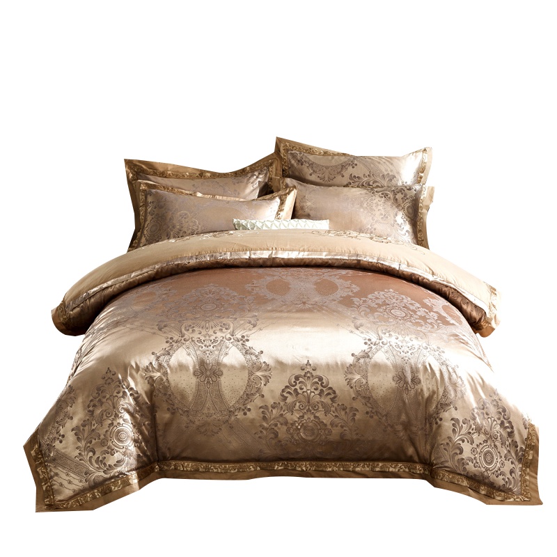 北极绒(Bejirog)提花套件欧式简约斜纹提花四件套1.5/1.8米床上用品婚庆用品