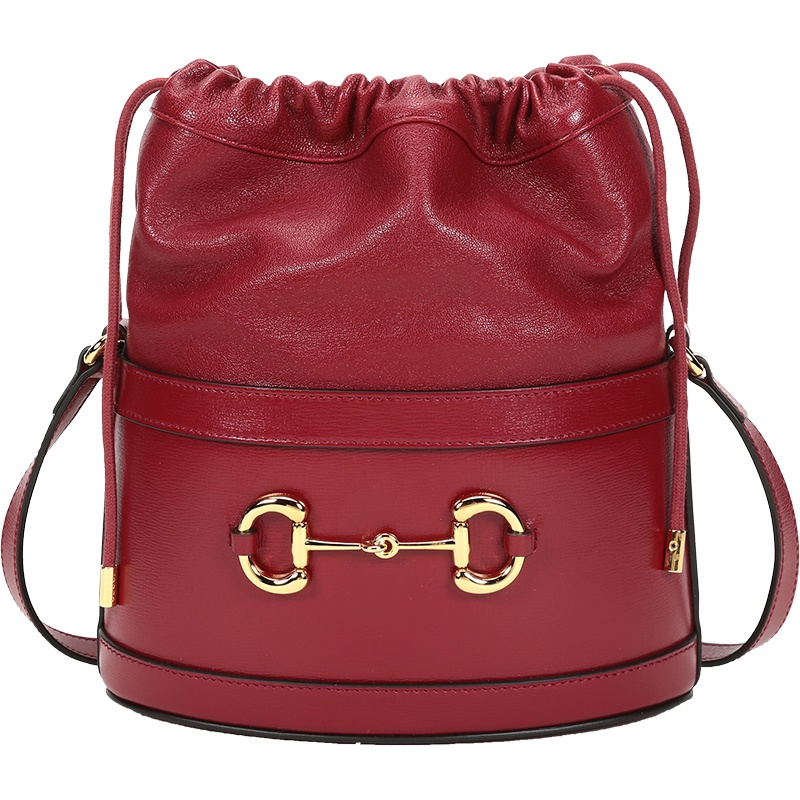 GUCCI 古驰 女士 皮革马衔扣1955系列单肩斜挎包水桶包 602118 1DBLG