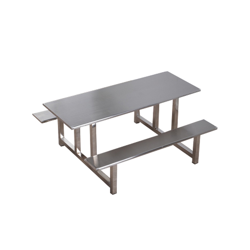 臻远不锈钢连体桌椅组合加固加厚款