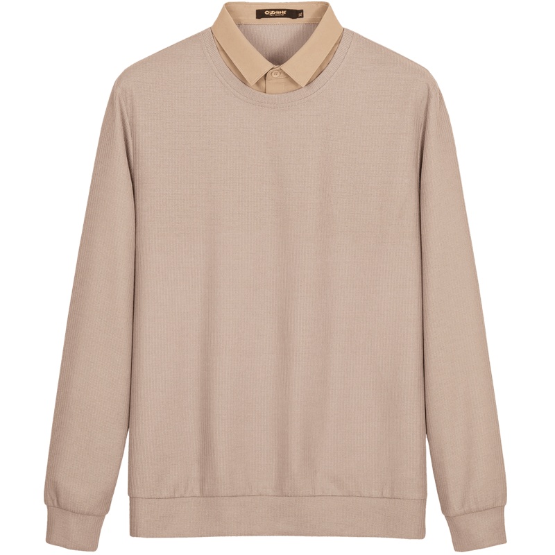 千纸鹤男装2020年春季新款假两件卫衣男青年休闲套头上衣潮15393