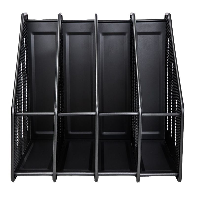 得力78994金属文件框 铁丝网状4栏文件栏 办公用品 创意桌面