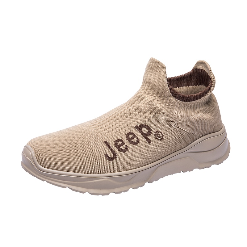 Jeep吉普男鞋网面透气鞋休闲简约一脚蹬懒人鞋时尚潮流袜子鞋