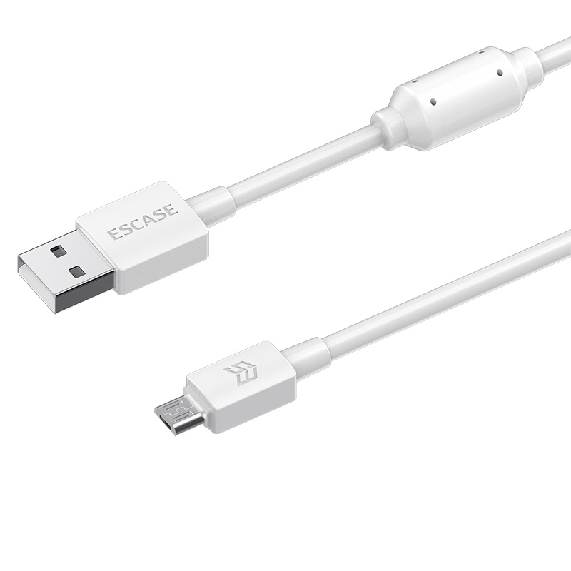 ESCASE 安卓数据线3米m华为充电器线USB快充红米手机加长线荣耀oppo魅族vivo三星2.1A快充直头白色适用